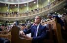 Alberto Núnez Feijoo, en su escaño momentos antes de comenzar el debate de investidura en el Congreso