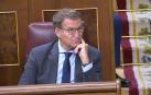 Alberto Núñez Feijóo durante la segunda jornada de la Sesión de Investidura