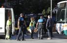 Foto del lugar del atropello mortal de una mujer por una villavesa en Pamplona./