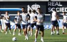 Entrenamiento de la Real Sociedad, este lunes en Zubieta