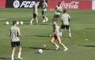 Entrenamiento del Atlético de Madrid, este martes, en la Ciudad Deportiva de Majadahonda