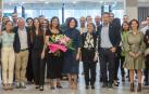Nora Reta y Geni Capdet, socias de Montaner, con parte de los directivos, amigos, colaboradores familiares presentes en la celebración
