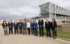 Imagen de las autoridades asistentes a la presentación del proyecto de planta de hidrógeno verde que tuvo lugar en la Ciudad Agroalimentaria de Tudela (CAT) el pasado año 2022.