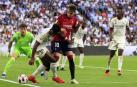 Jugadas del encuentro de la Jornada 9 de LaLiga EA Sports entre rojillos y merengues disputado en el Santiago Bernabéu
