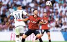 David García, que no estuvo acertado, junto a Joselu, autor del cuarto gol