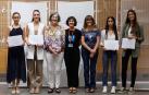 De izquierda a derecha: Mara Concepción (2.ª máster), Marina Alcalá (2.ª grado), Ana Burusco, Gurutze Pérez Artieda, Amalia Ortiz, Amaya Álvarez (1.ª grado) y Nerea Pascual (1.ª máster)