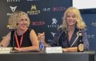 La directora Carlota Pereda y la actriz Belén Rueda, en la presentación de 'La ermita' en el Festival de Sitges
