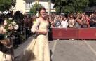 Victoria Hohenlohe-Langenburg, en su llegada a la iglesia