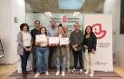 Uxue Ibiricu e Ilazki Muniain, dos de las ganadoras, junto al jurado