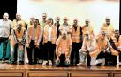 Parte del grupo de voluntariado urbano en el acto celebrado en la casa de cultura de Tafalla