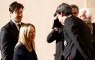 La primera ministra de Italia, Giorgia Meloni, en un acto junto a su marido Andrea Giambruno del que ha anunciado su separación