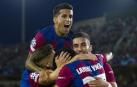 Celebración del primer gol del Barcelona
