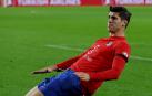 Morata celebra el segundo gol del Atlético de Madrid