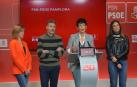 Representantes del PSN en Pamplona, durante la rueda de prensa de este viernes