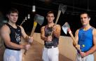 De izquierda a derecha, Joxean Etxeberria, Iker Vicente y Oier Kañamares, en el Arena
