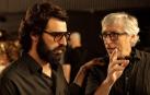 David Verdaguer y David Trueba durante el rodaje de la película 'Saben aquell'