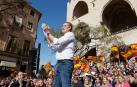 El presidente del Partido Popular, Alberto Núñez Feijóo, da un discurso durante un acto contra la amnistía del "procés" y contra un referéndum de autodeterminación en Cataluña este domingo en Valencia