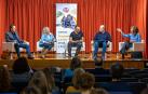 Desde la izquierda: Eduardo Sainz de Murieta, Mercedes Pérez de Prado, David Soberanas, Francisco Cidriain y Marta Alzugaray