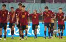 Los jugadores de España celebran el tanto que les dio el triunfo contra Mali