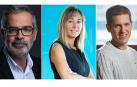 De izda. a dcha., Francesc Pujol, profesor de la UN, Elena Alemán, presidenta de la Fundación Luzia, y Mikel Galar, docente de la UPNA