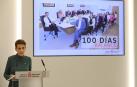 La presidenta Chivite, durante su comparecencia por los 100 primeros días de legislatura