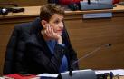 La presidenta María Chivite, durante el pleno del Parlamento de Navarra celebrado este jueves