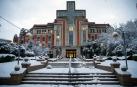 Fachada del Seminario de Pamplona en enero de 2023