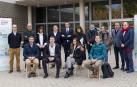 Foto de los participantes en la jornada ante la fachada del Campus de la UPNA en Tudela