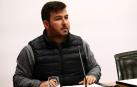Alejandro López Orejuela, presidente del Consejo de la Juventud de Navarra, en una comparecencia en el Parlamento en marzo, en la que explicó la crisis que atraviesa la entidad