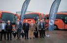 Presentación de la nueva adjudicación Vitoria-Pamplona, con autobuses carrozados en Sunsundegui