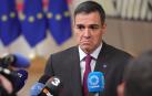 El presidente del Gobierno, Pedro Sánchez, en declaraciones a los periodistas a su llegada al Consejo Europeo de Bruselas