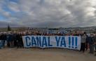 Agricultores de Andosilla, Azagra, San Adrián y Cárcar en el acto de protesta celebrado este viernes en la estación de bombeo de Andosilla