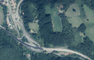 Nueva ortofoto en la que se puede ver la nueva rotonda de entrada a Mugairi y la evolución de las obras en la N-121-A
