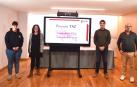 Desde la izda., las concejalas Goizeder Juango (IT), Maitane Fernández (EH Bildu); el alcalde, Xabier Alcuaz (EH Bildu); y el concejal Carlos Montoya (Contigo) en la presentación del plan./