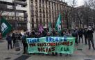 Protesta frente al Parlamento de Navarra de los trabajadores de Knorr Bremse