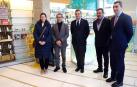Maite López de Goicoechea (Muface), Alberto Mantilla y Rafael Teijeira (presidentes Colegio Farmacéuticos y de Médicos), José Ángel Indave y Daniel Cámara (director médico y director general de IMQ Navarra) durante la presentación de la receta electrónica.