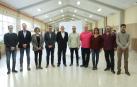 Responsables del Departamento de Educación del Gobierno de Navarra, el Instituto de Estadística de Navarra y la UPNA, en el aulario de esta universidad.