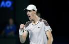 El italiano Jannik Sinner celebra un punto durante la final del Abierto de Australia