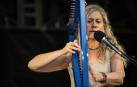 La cantante y arpista Olatz Zugasti, esta tarde en el Gayarre.