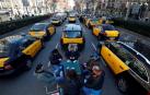 Huelga de taxistas en Barcelona en 2019 en protesta por los VTC