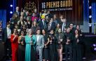 Foto de familia de los galardonados durante la entrega de los XVI Premis Gaudí de cine, en el Centro de Convenciones Internacional de Barcelona