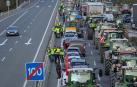 Protestas de los agricultores con tractoradas en todas las carreteras de Navarra./