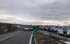 Vídeo: La Guardia Civil bloquea el acceso de la tractora desde Estella en Zizur