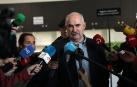 El consejero Jose Mª Aierdi, tras salir de la reunión con los agricultores