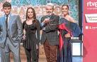 Palomo Spain, María Escoté, Lorenzo Caprile, jurados de ‘Maestros de la costura’, y la presentadora Raquel Sánchez Silva