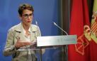 María Chivite en rueda de prensa tras la sentencia del Tribunal Supremo sobre las competencias de tráfico