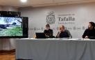 Desde la izda., Mauricio Olite, de Berdesia; el concejal Gontzal Ibarrola y Jon Pascal, guarda forestal de Tafalla, en la presentación ayer del balance 2023 y la hoja de ruta de Berdesia para este año.