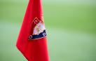 Un banderín de Osasuna en el estadio de El Sadar