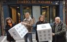 Belén Galindo, Julian Iantzi, Alicia Nicolás y Karlos Agirre, en la sede de Diario de Navarra
