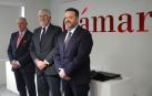 Javier Taberna (presidente Cámara de Comercio), Joao Antonio da Costa (embajador de Portugal) e Iñigo Arruti (Gobierno foral)